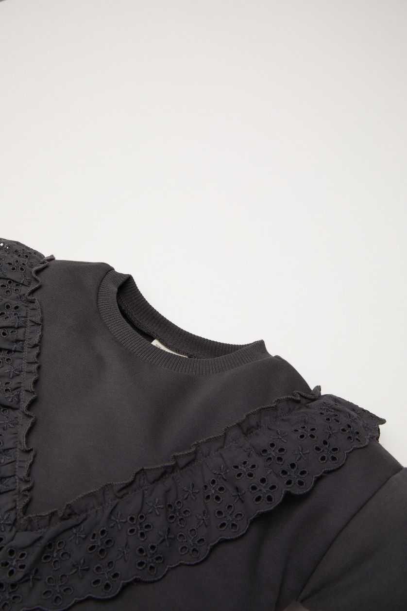 طفلة صغيرة أنثرا سويت شيرت قصة عادية برقبة مستديرة للبيبي بنت