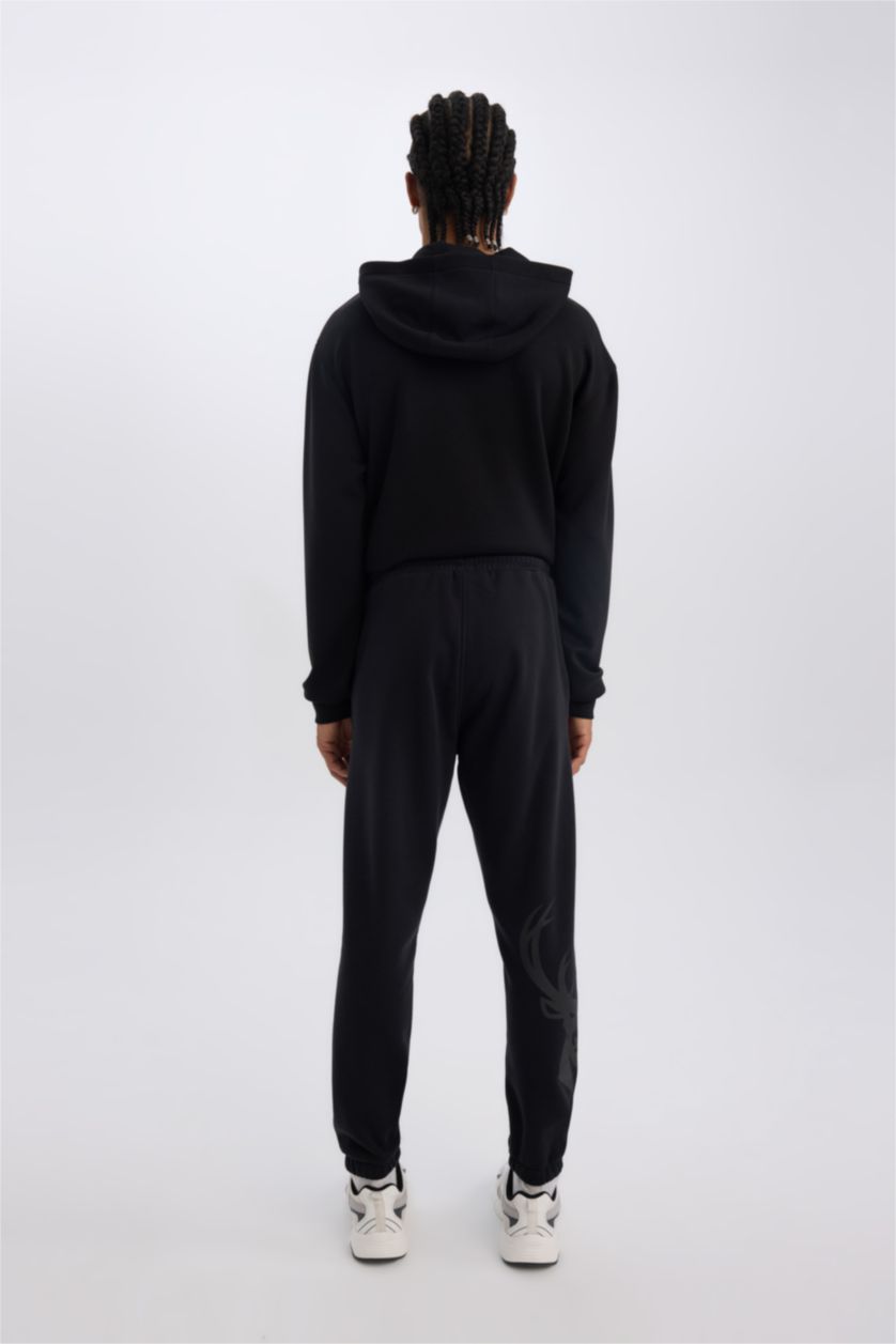 رجالي أسود بنطلون جوجر تقيل قصة عادية من ميلووكي باكس