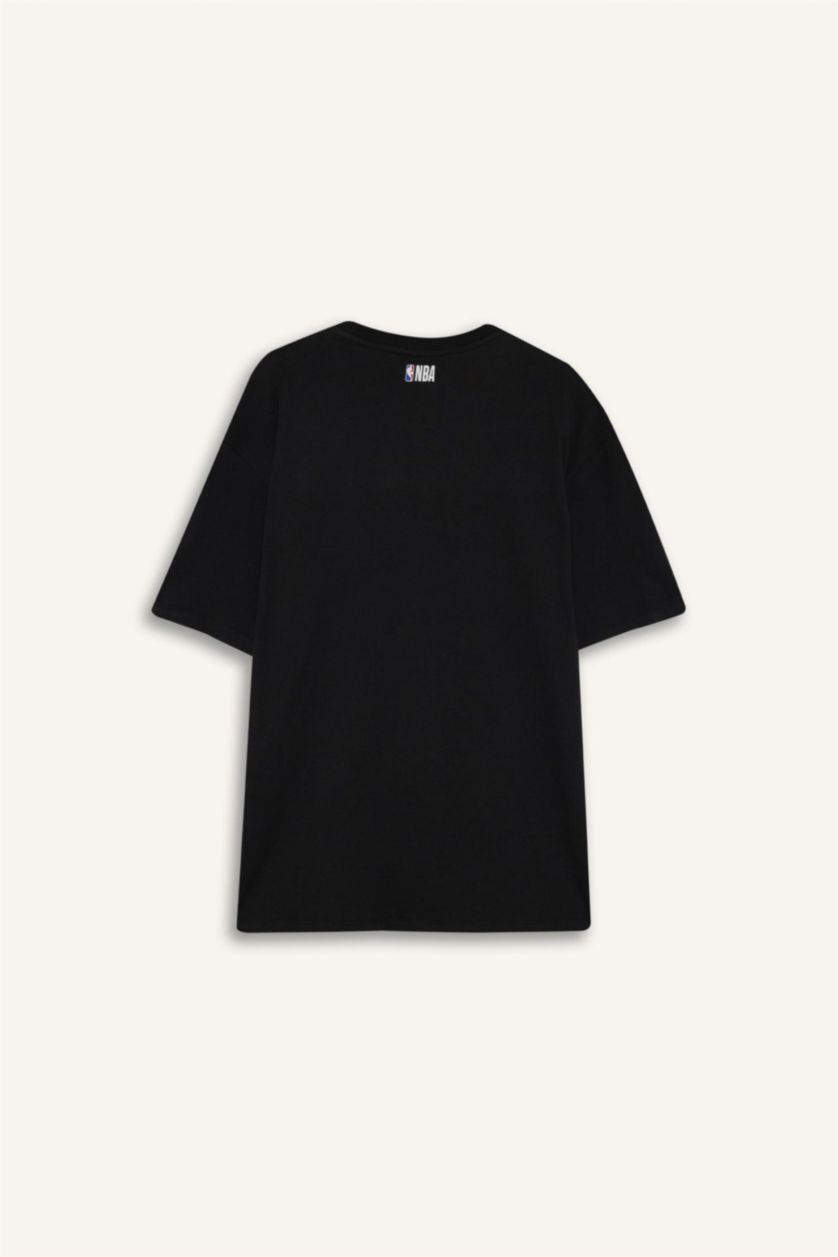 MAN Black DeFactoFit NBA Los Angeles Lakers Oversize Crew Neck Sports T-Shirt