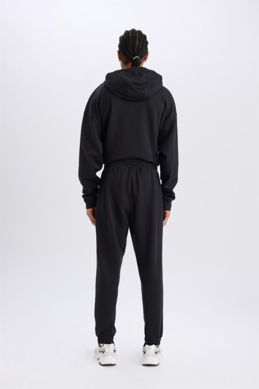 Erkek Siyah NBA Los Angeles Lakers Jogger Eşofman Altı Standart Fit Cepli Esnek Bantlı Paça Skuba Dalgıç Kumaş