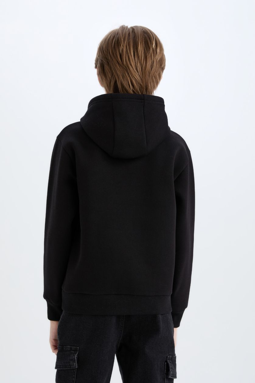 Erkek Çocuk - Genç Erkek Siyah Marvel Avengers Kapüşonlu Sweatshirt Erkek Çocuk