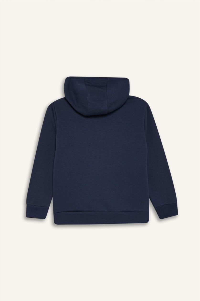 Erkek Çocuk - Genç Erkek Lacivert Marvel Kapüşonlu Kanguru Cepli Sweatshirt Erkek Çocuk