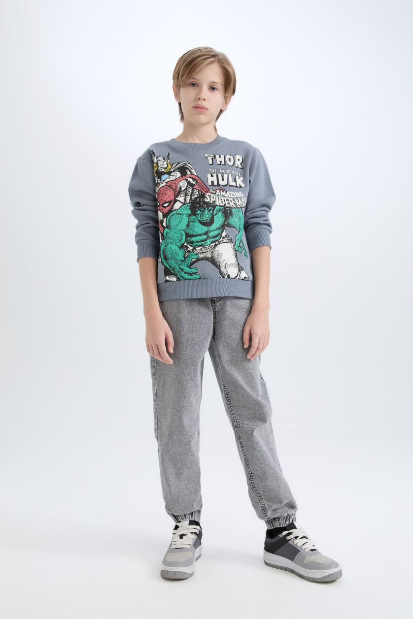 أولادي رمادي سويت شيرت اولادي قصة عادية من مارفل