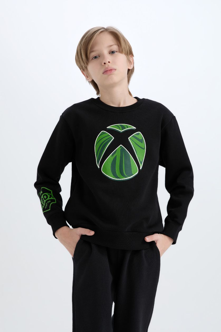 GARÇONS Noir Sweat-shirt Xbox à col rond pour garçon