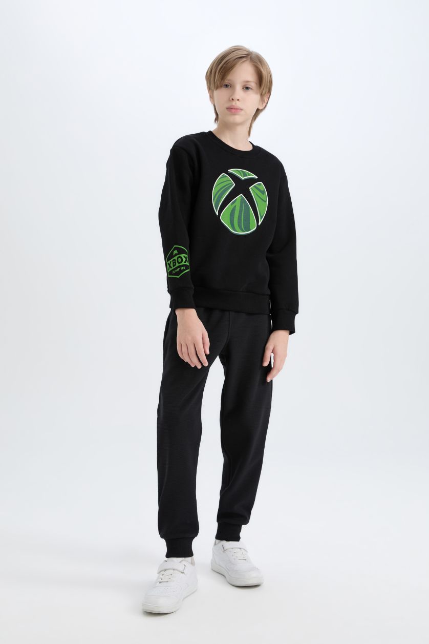 GARÇONS Noir Sweat-shirt Xbox à col rond pour garçon