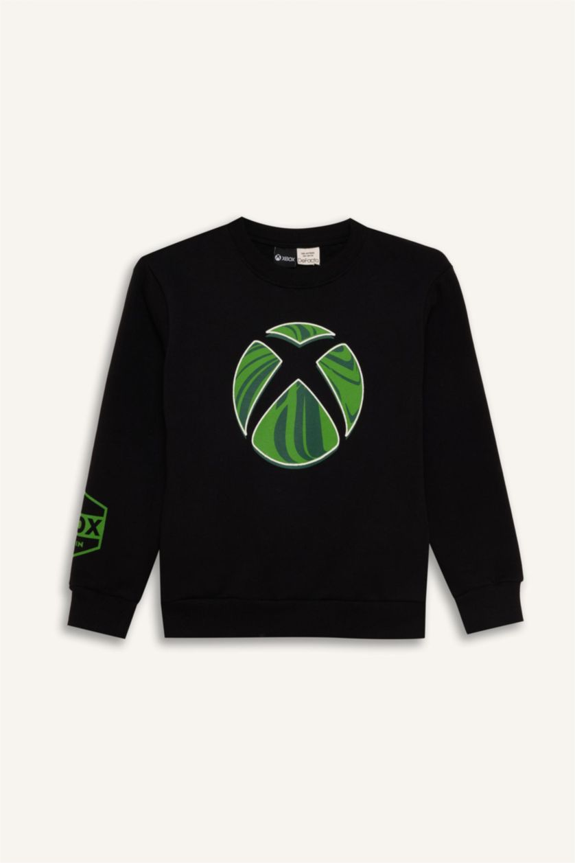 GARÇONS Noir Sweat-shirt Xbox à col rond pour garçon