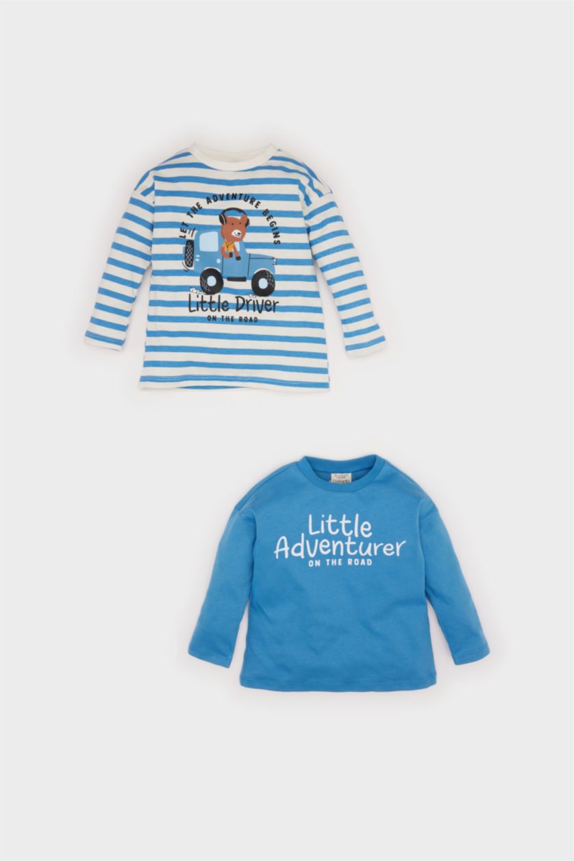 BABY BOY Ecru Baby Boy Printed 2 Piece Long Sleeve T-Shirt