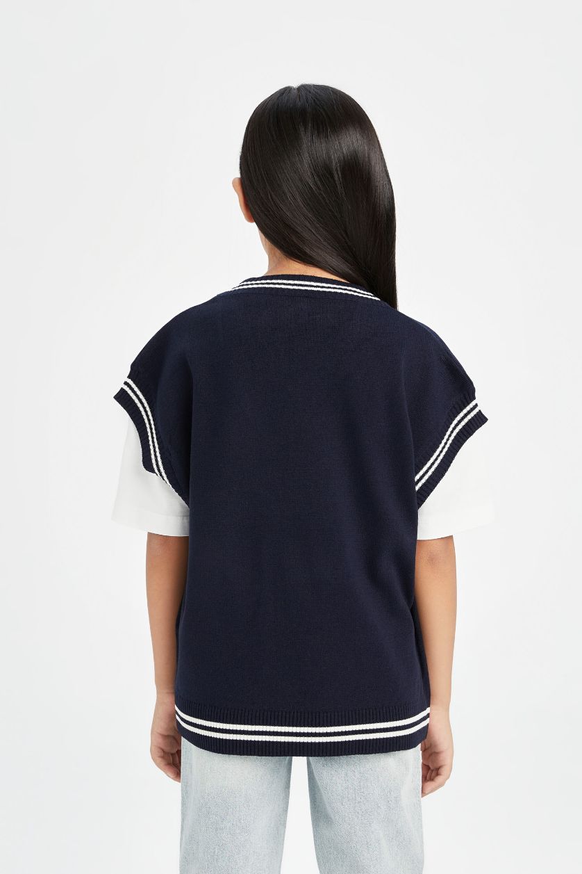 Kız Çocuk - Genç Kız Lacivert Triko Süveter Kız Çocuk