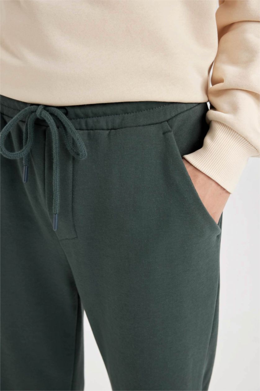 Erkek Koyu Petrol Regular Fit Eşofman Altı Pamuklu Düz Paça 