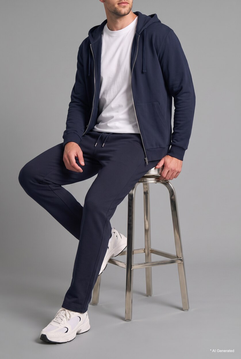 Мужчины Синий Брюки Regular Fit