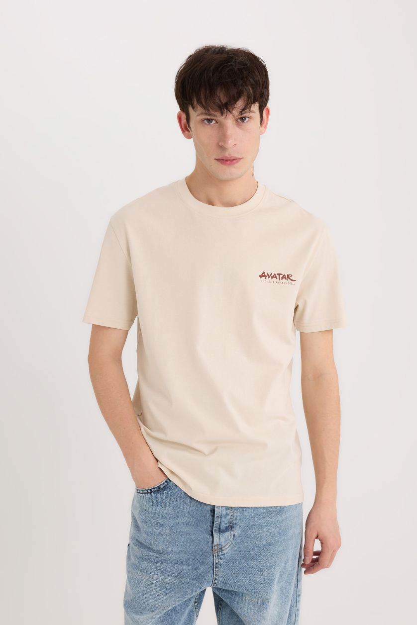 رجال اللون الحجري تيشيرت نص ردن مطبوع قصة عادية بياخة مستديرة