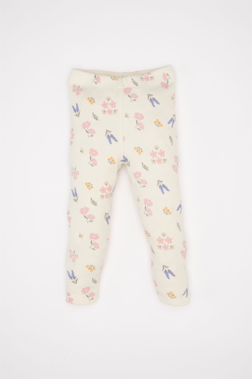 Baby Girls Ecru 2 piece Regular Fit Crew Neck Flower Knitted Pyjamas