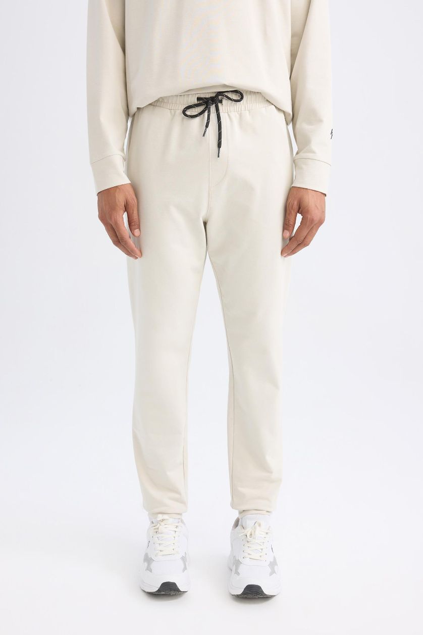 Erkek Taş Sporcu Jogger Eşofman Altı Slim Fit Dar Kesim Standart Paça Beli Paçası Lastikli
