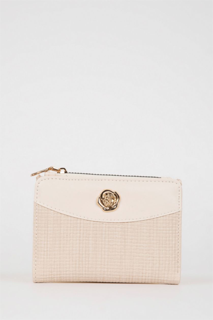 Kadın Bej Kadın Toka Detaylı Suni Deri Cüzdan