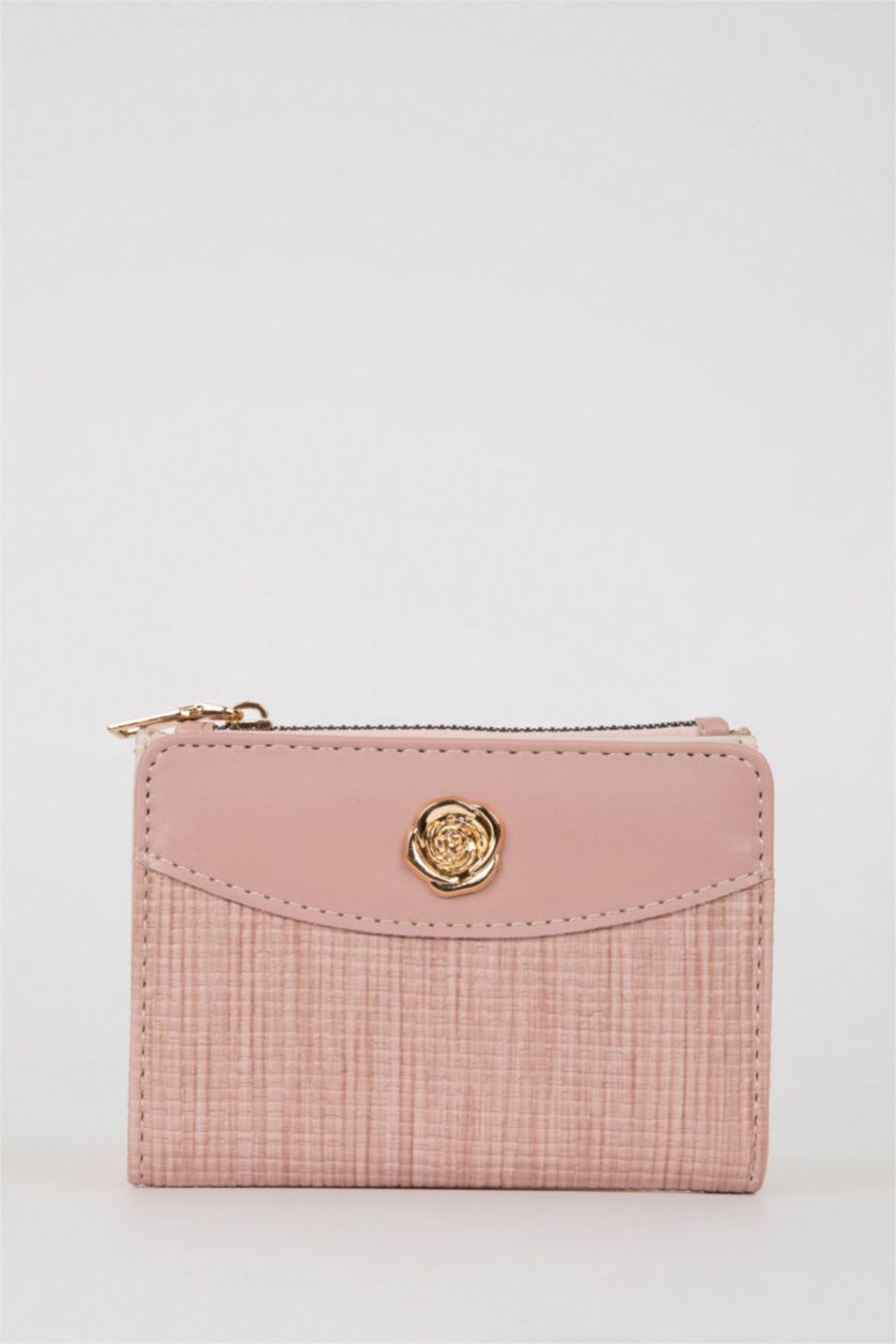 Kadın Pembe Kadın Toka Detaylı Suni Deri Cüzdan