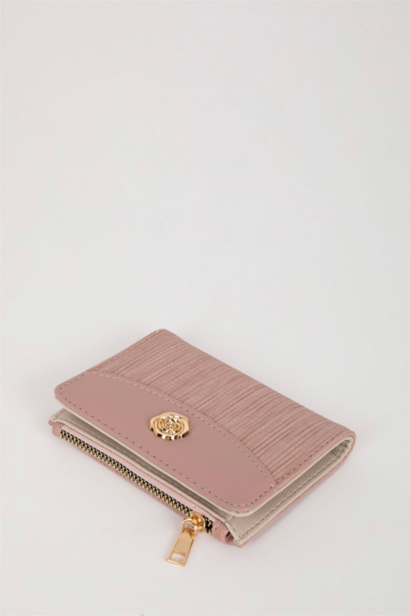 Kadın Pembe Kadın Toka Detaylı Suni Deri Cüzdan