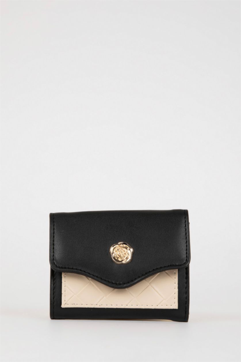 Women Black Woman Faux Leather Wallets