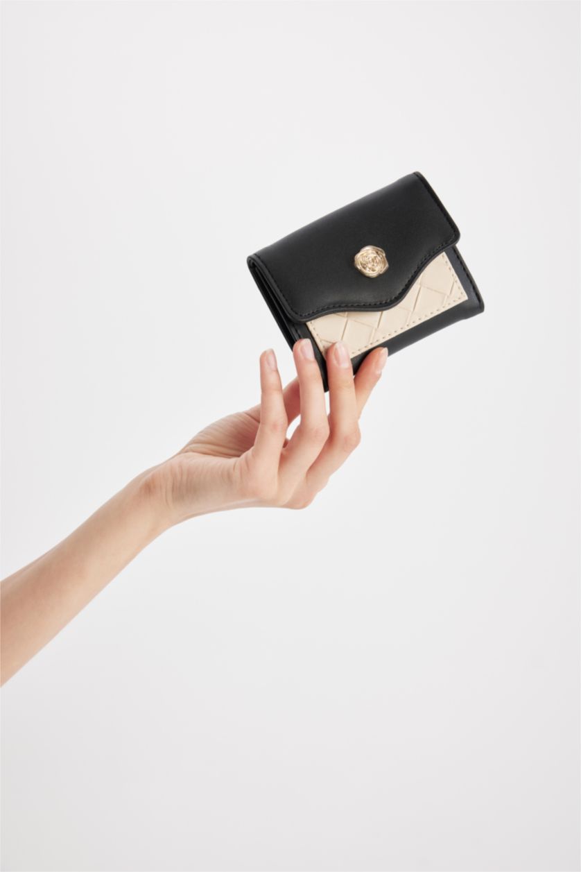 Women Black Woman Faux Leather Wallets