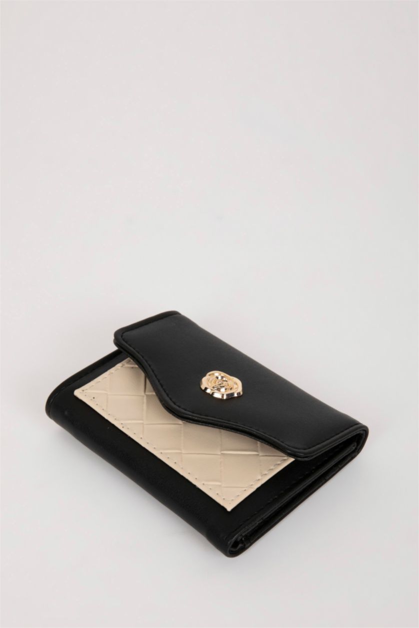 Women Black Woman Faux Leather Wallets
