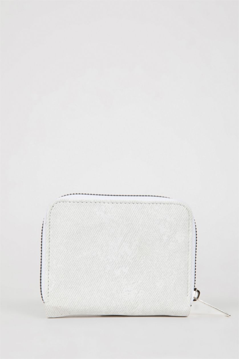 Kadın Beyaz Kadın Jean Cüzdan