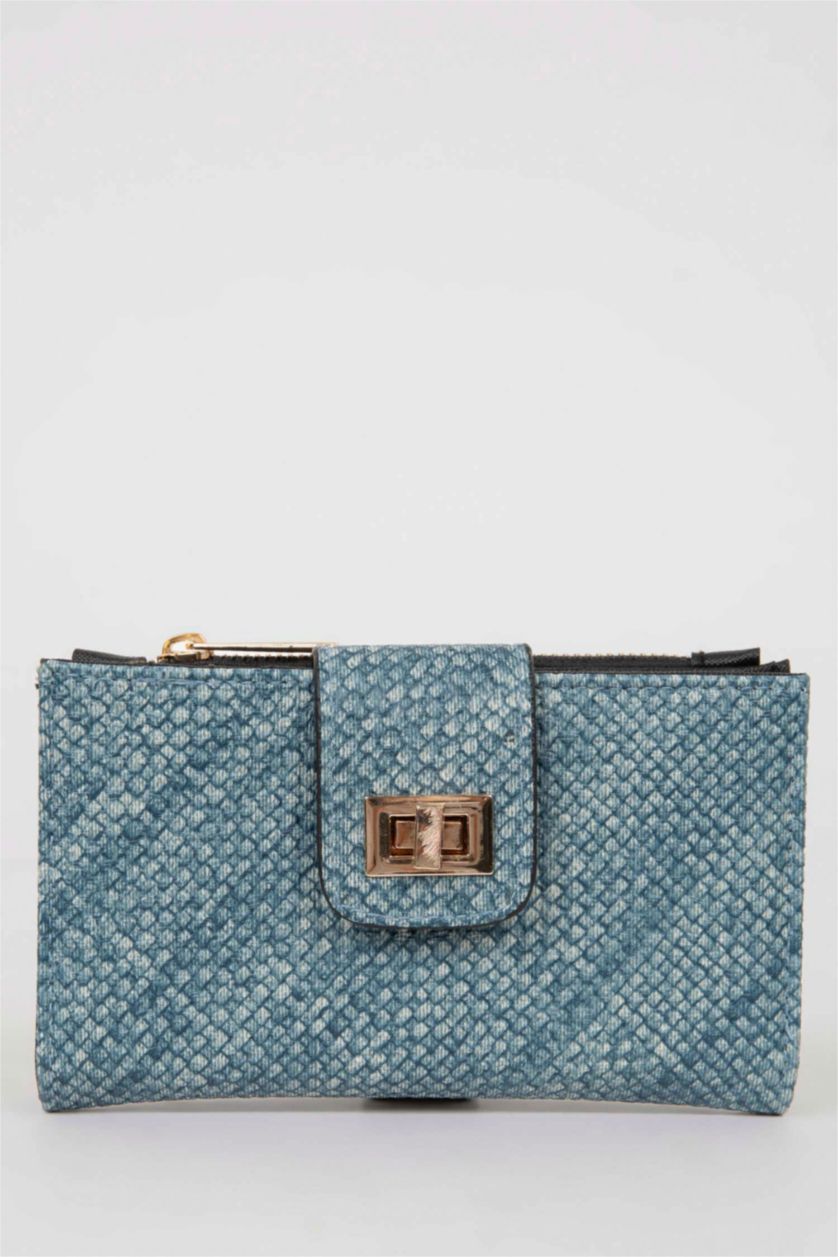 نساء نيلي محفظة نسائي جلد صناعي