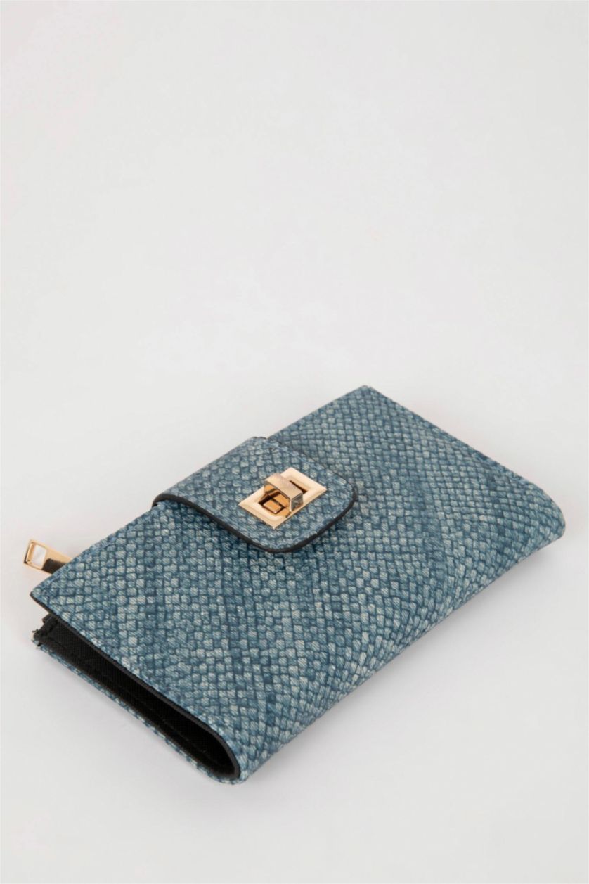 نساء نيلي محفظة نسائي جلد صناعي