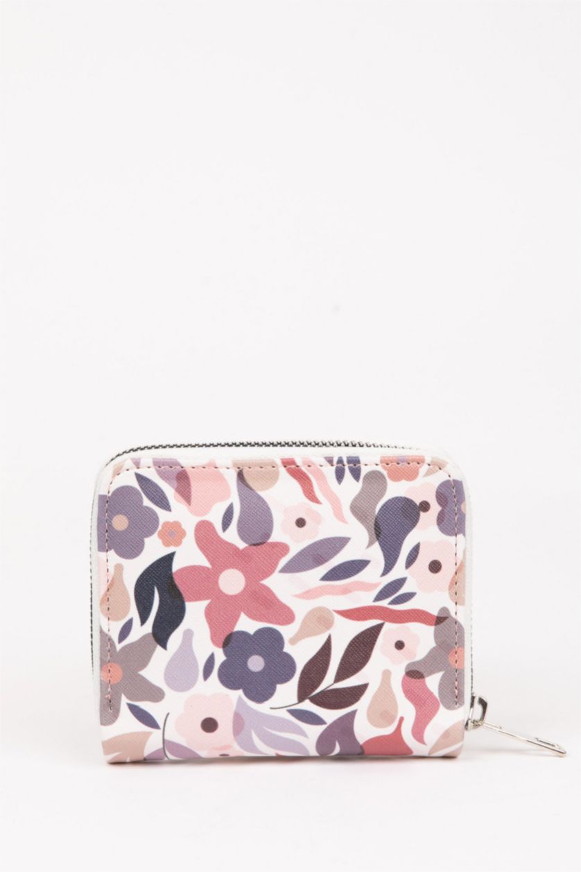 Kadın Karma Kadın Çiçek Desenli Suni Deri Cüzdan
