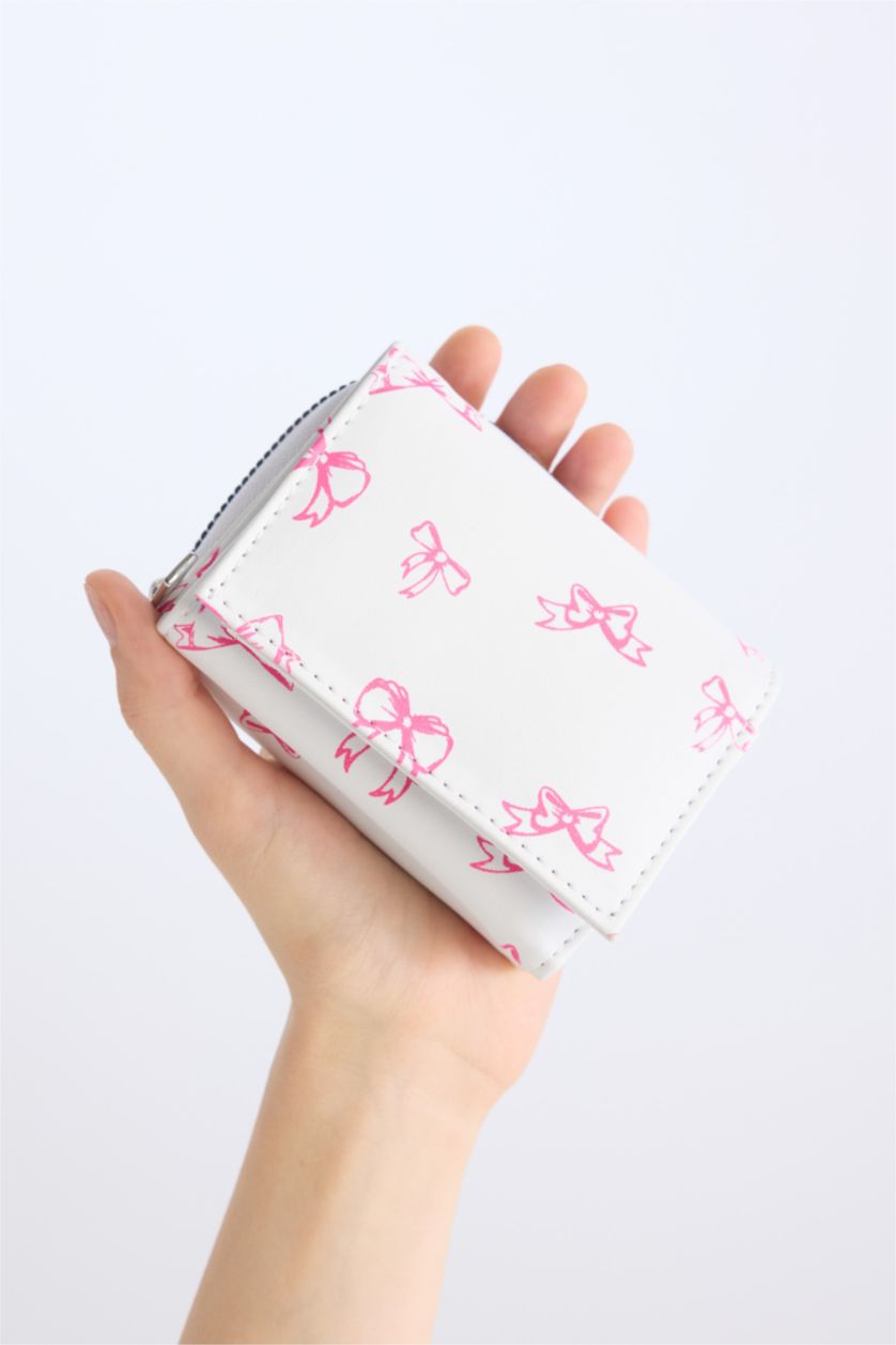 Kadın Karma Kadın Fiyonk Baskılı Suni Deri Cüzdan