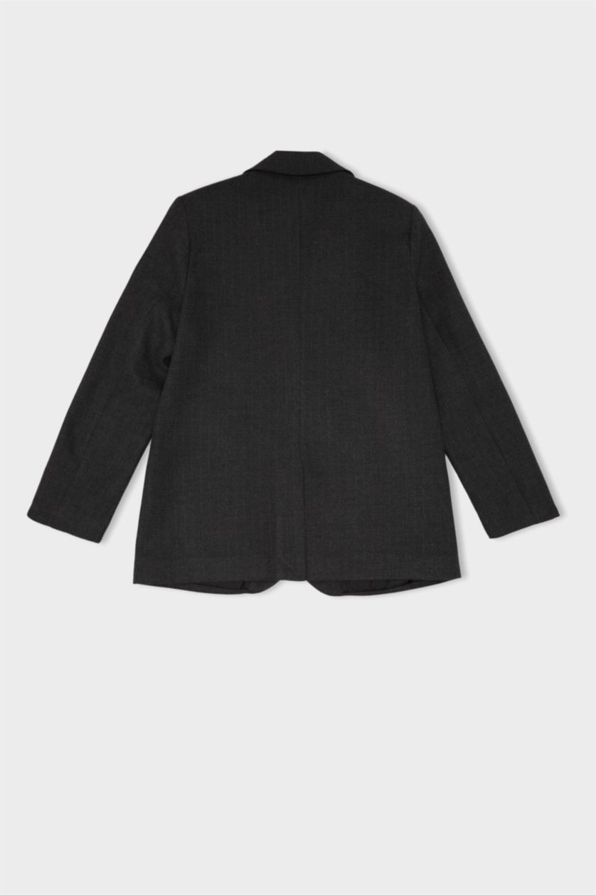 FEMME Anthracite Veste Blazer Oversize manches longues