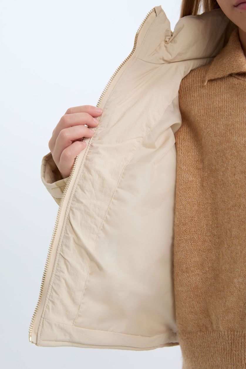 Kız Çocuk - Genç Kız Kum Su Geçirmez Kapüşonlu Fermuarlı Cepli Mont Kız Çocuk