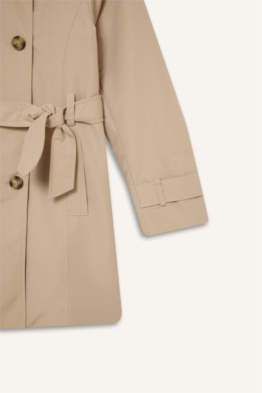 GIRLS & TEENS Ecru Regular Fit Waterproof Trench Coat