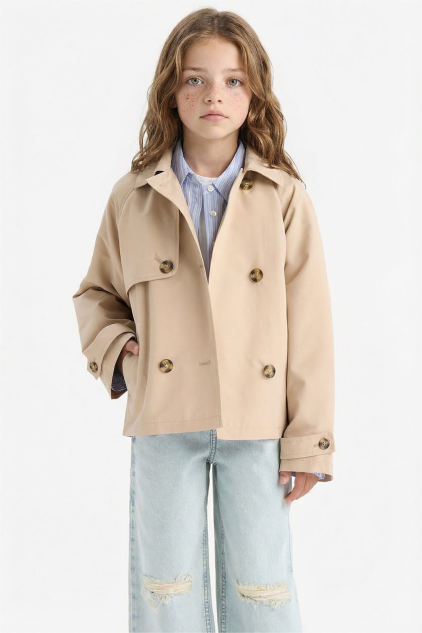 GIRLS & TEENS Beige Girl Regular Fit Trench Coat