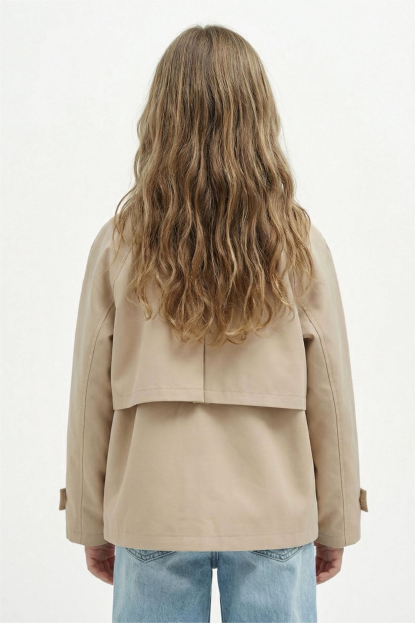 GIRLS & TEENS Beige Girl Regular Fit Trench Coat