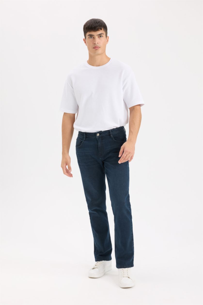 رجالي أسود أزرق بنطلون جينز سيرجيو قصة عادية برجل عادية وخصر عادي