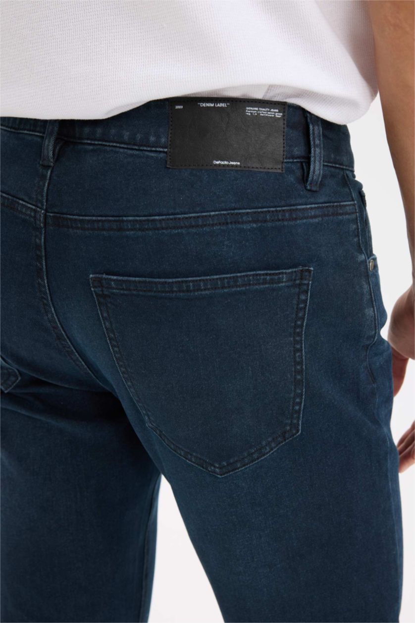 رجالي أسود أزرق بنطلون جينز سيرجيو قصة عادية برجل عادية وخصر عادي