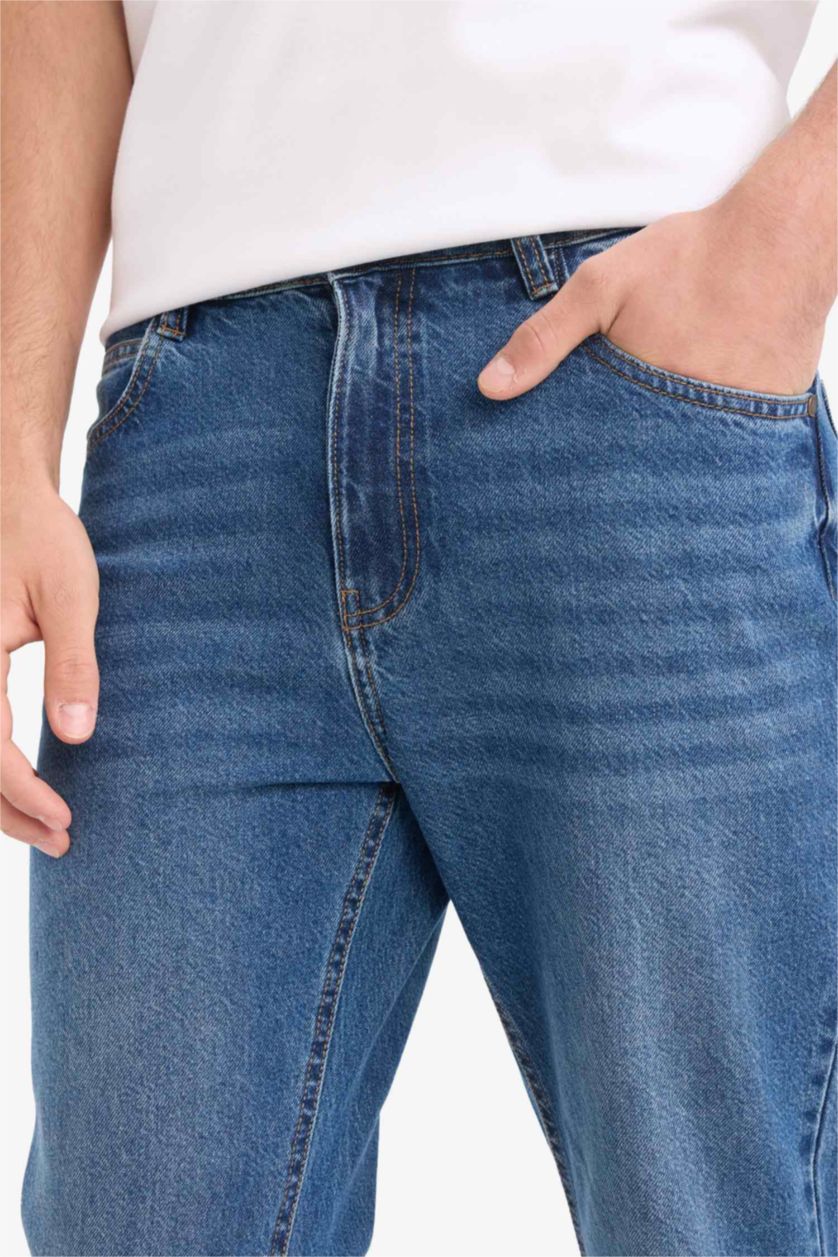 رجال أزرق غامق 90’S Slim Fit Trousers