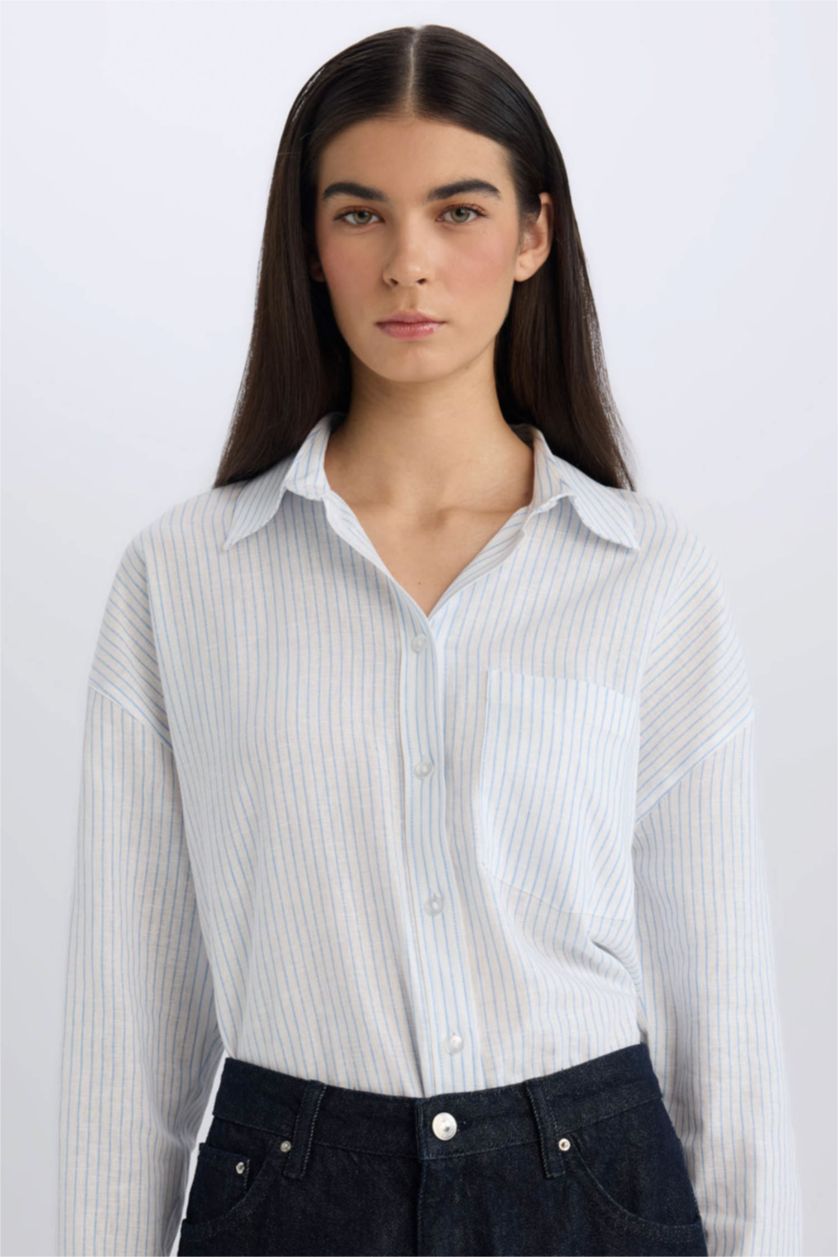 Әйелдерге ақ үлкен пішім Ұзын жеңді көйлек