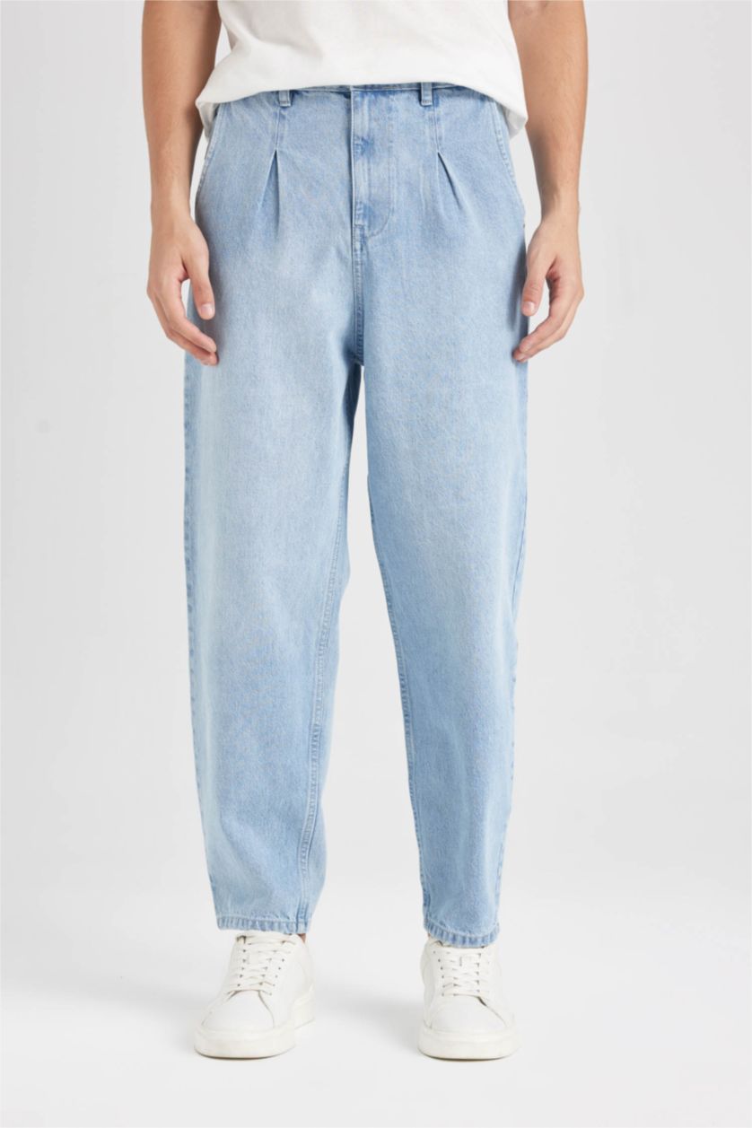 Мужчины Светло-синий Джинсы с широкими брючинами Balloon Fit