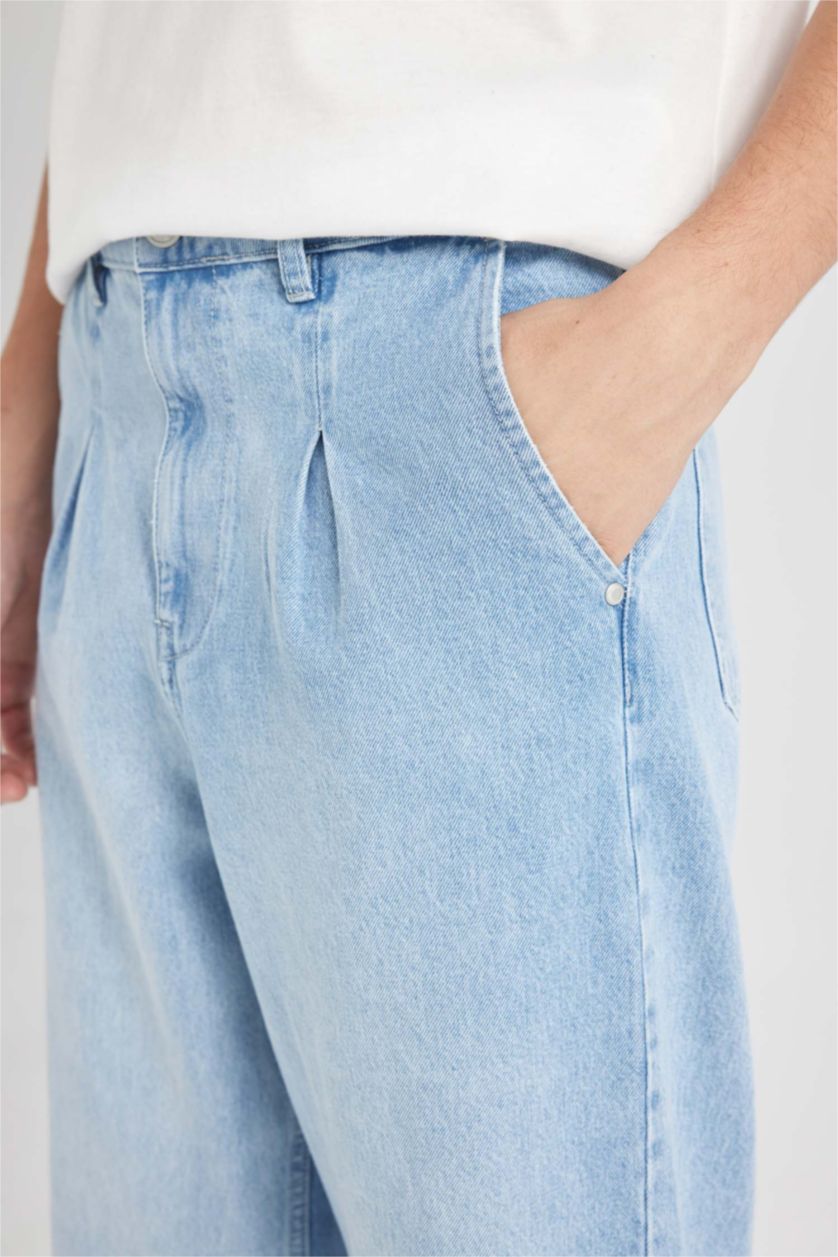 Мужчины Светло-синий Джинсы с широкими брючинами Balloon Fit