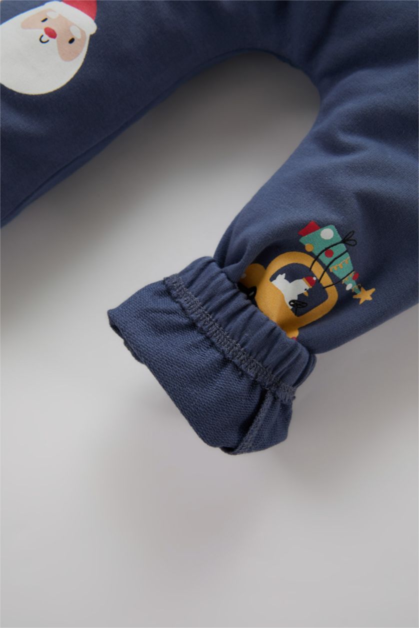 BABY GIRL Indigo Baby Boy Regular Fit New Year Printed Thin Fabric Sweatpants