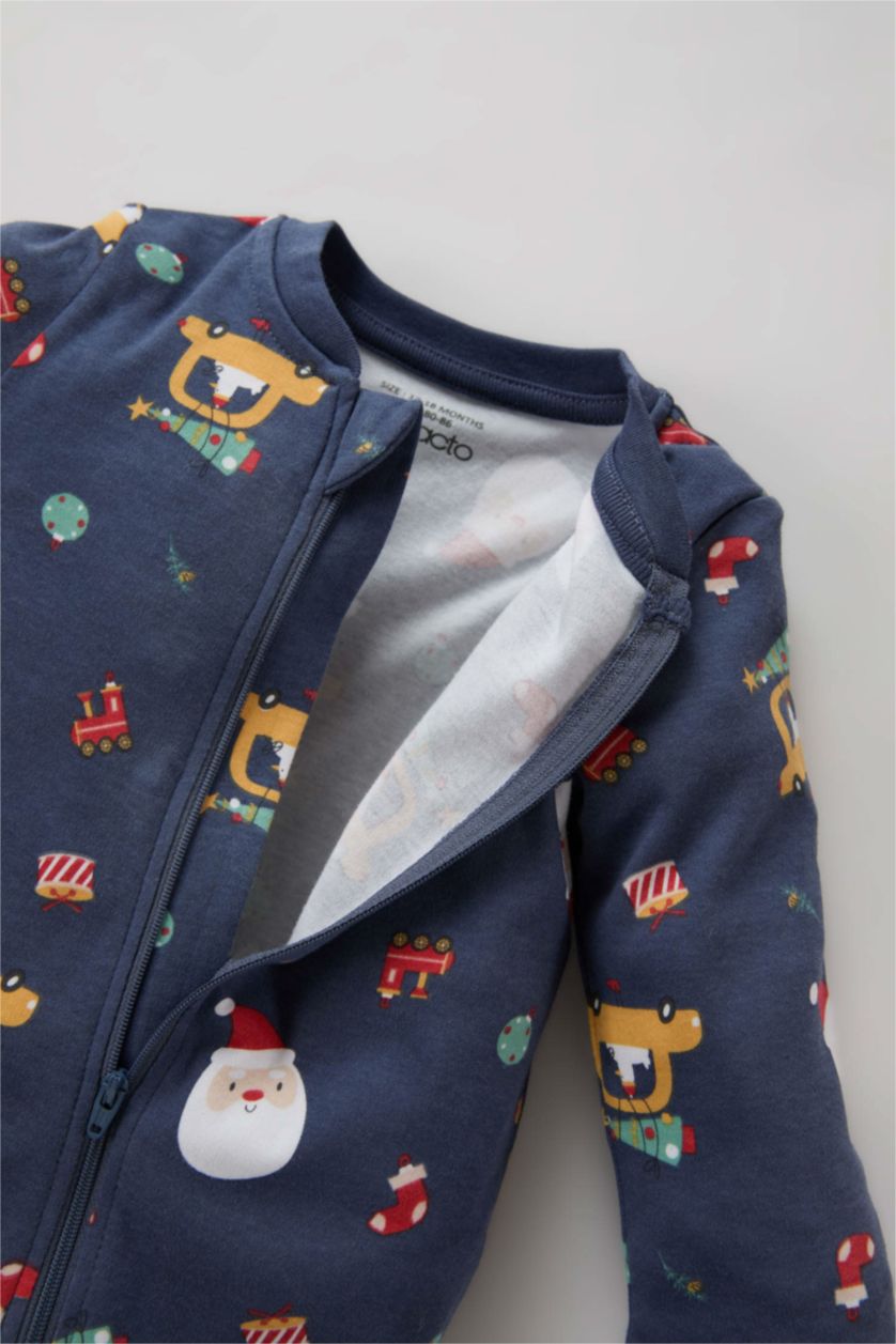 BABY GIRL Beige Baby Boy Newborn New Year Printed 2 Piece Jumpsuit