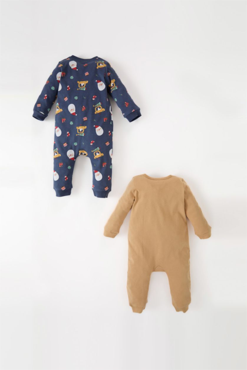 BABY GIRL Beige Baby Boy Newborn New Year Printed 2 Piece Jumpsuit