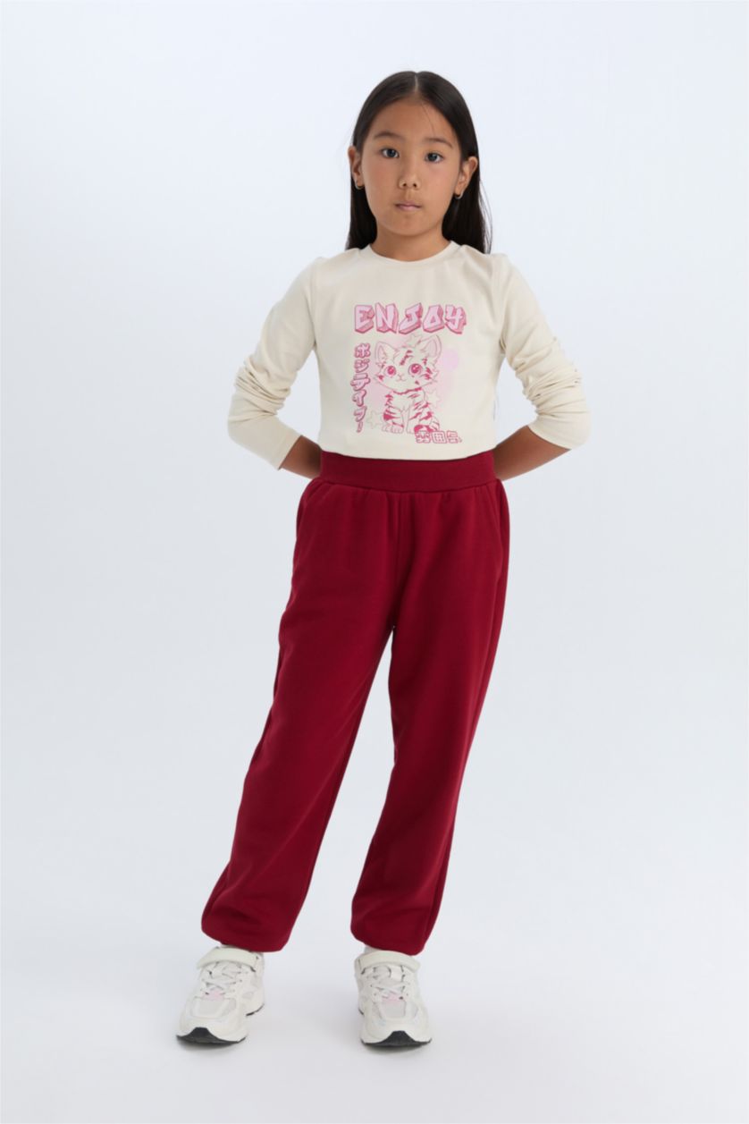 GIRLS & TEENS Bordeaux Baby Girl Basic Jogger Sweatpants