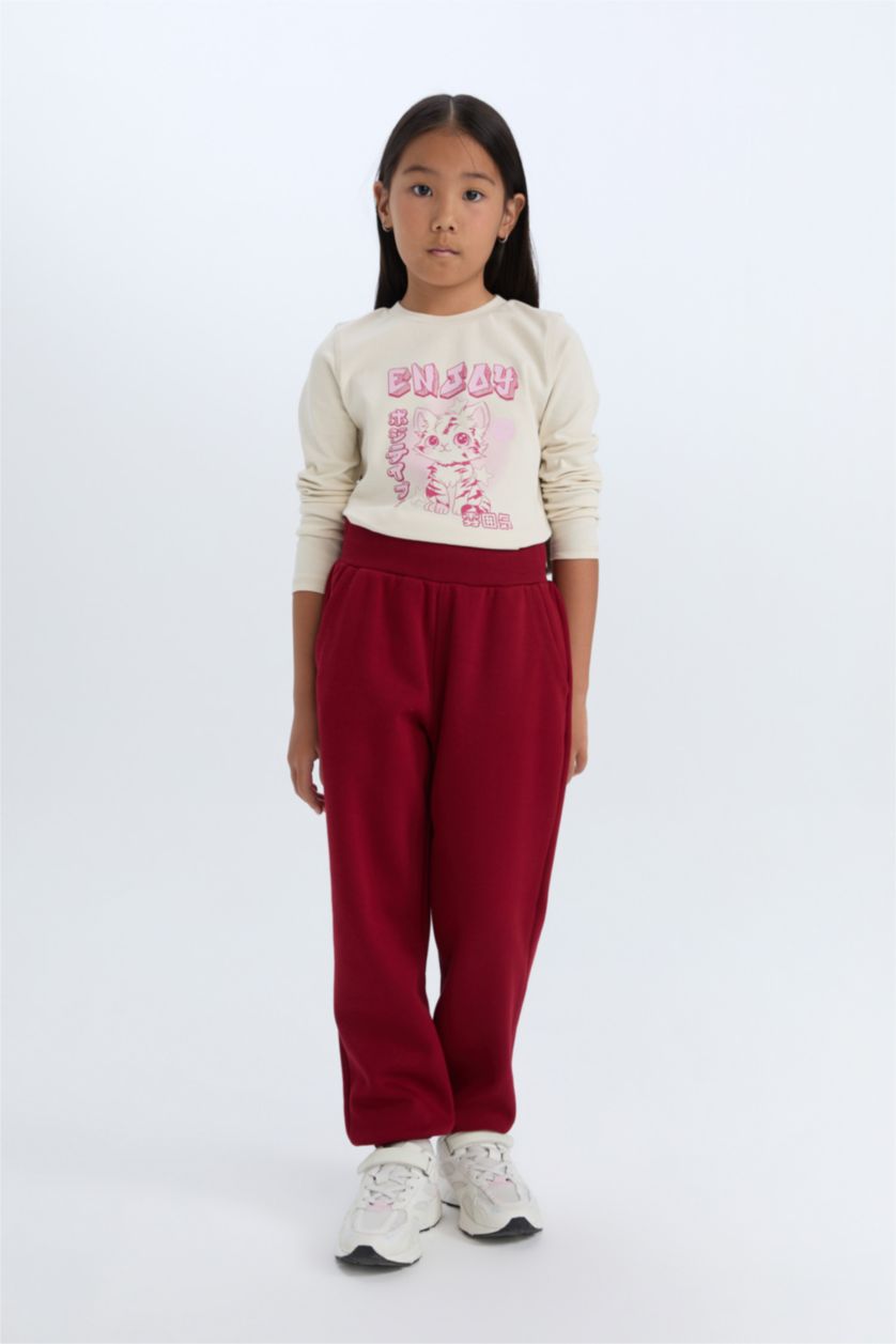 GIRLS & TEENS Bordeaux Baby Girl Basic Jogger Sweatpants