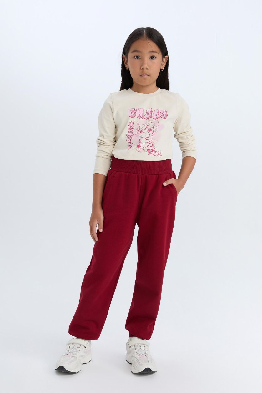 GIRLS & TEENS Bordeaux Baby Girl Basic Jogger Sweatpants