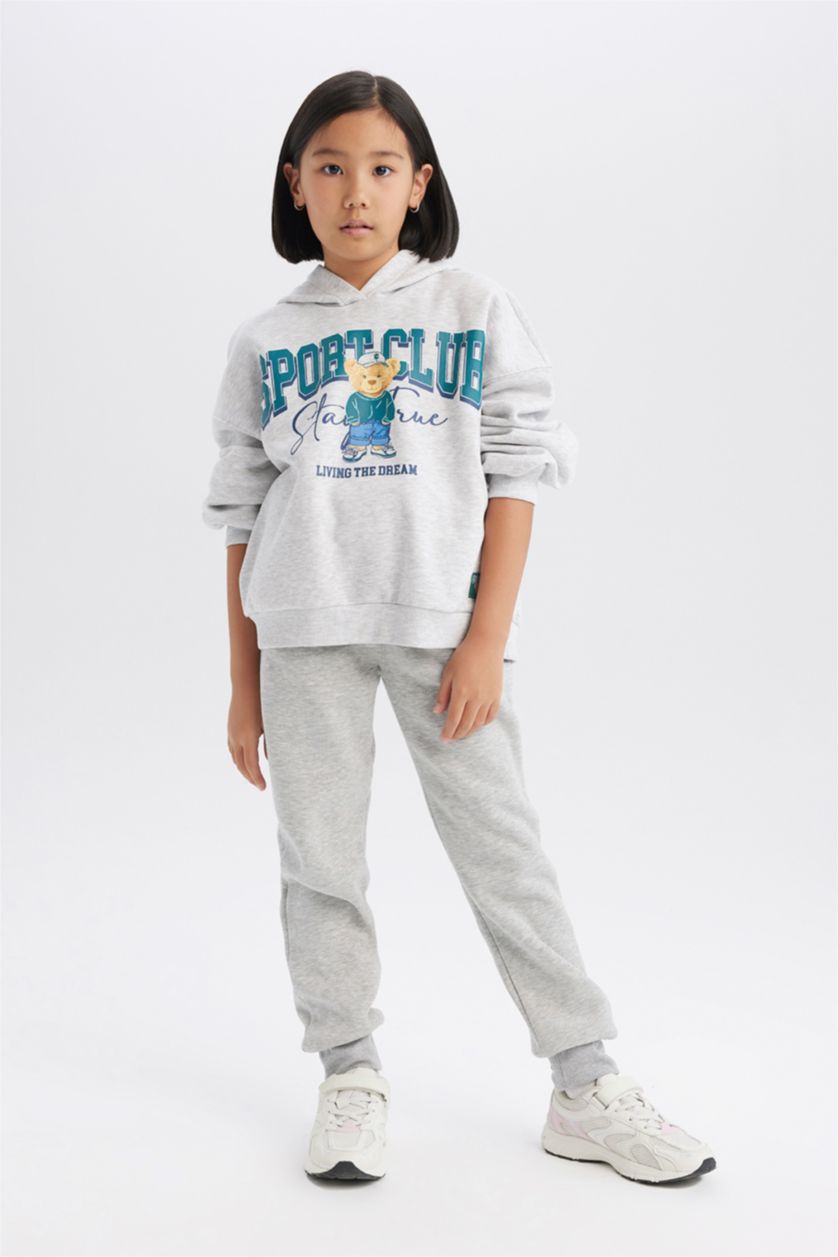 GIRLS & TEENS Grey Melange Girl Basic Thick Jogger Sweatpants