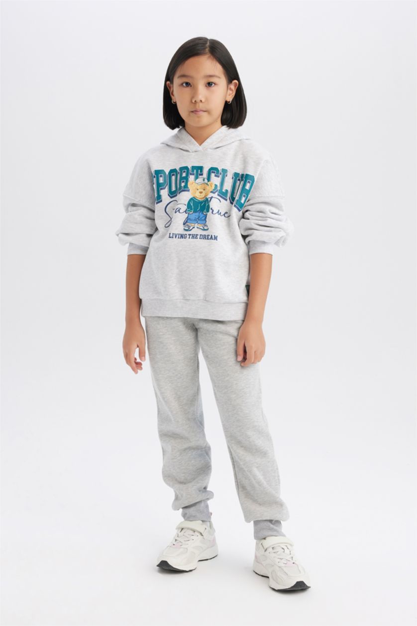 GIRLS & TEENS Grey Melange Girl Basic Thick Jogger Sweatpants
