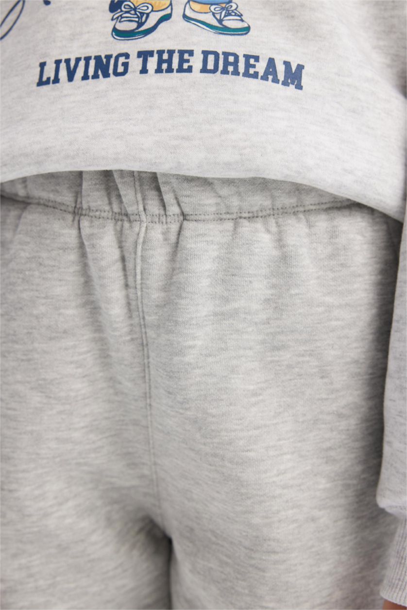 GIRLS & TEENS Grey Melange Girl Basic Thick Jogger Sweatpants