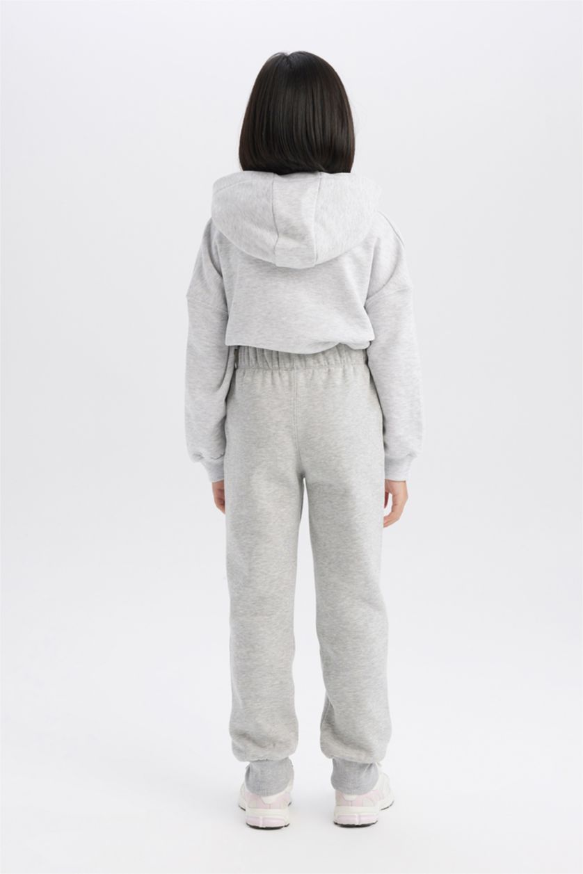 GIRLS & TEENS Grey Melange Girl Basic Thick Jogger Sweatpants
