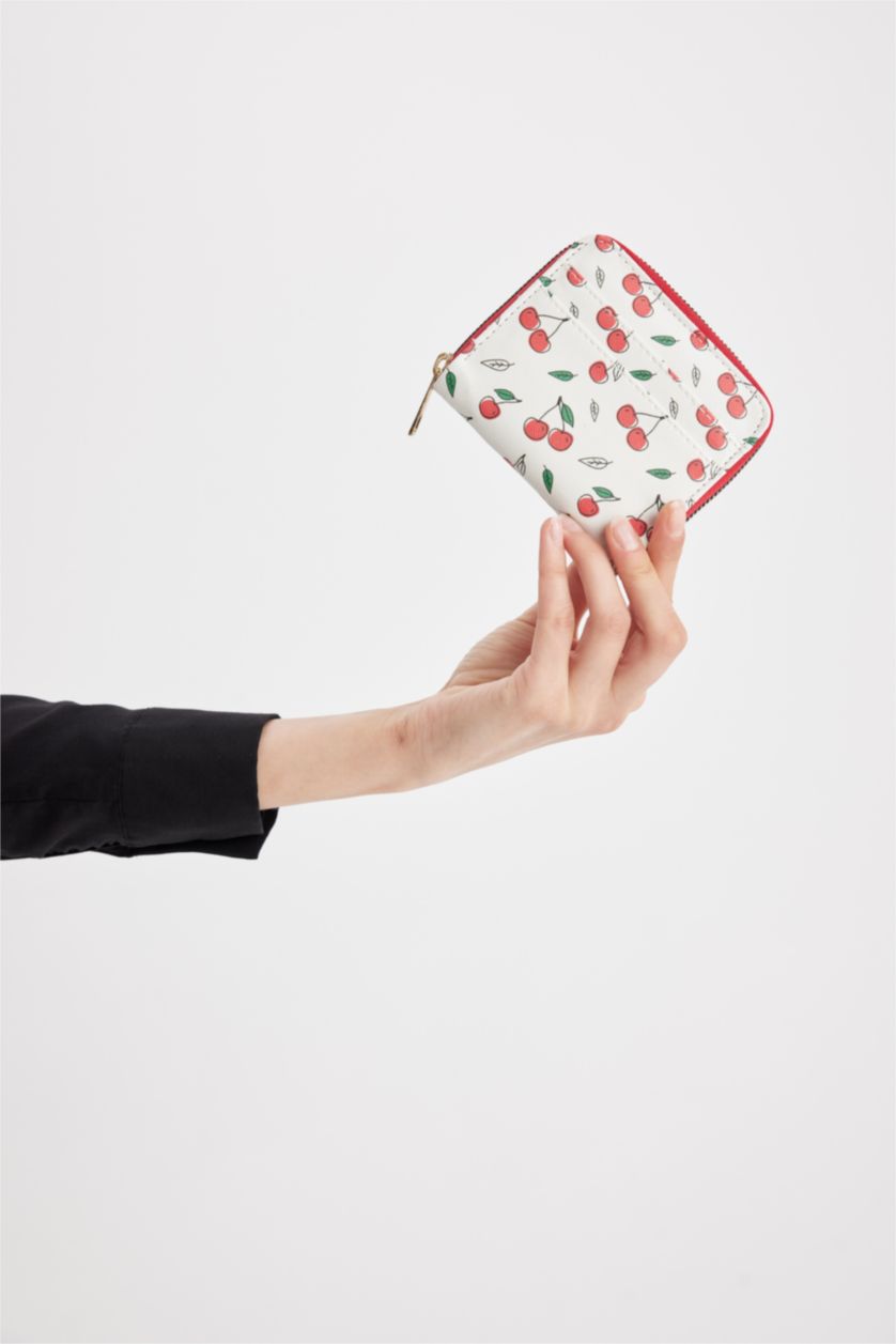 Kadın Karma Kadın Kiraz Desenli Suni Deri Cüzdan